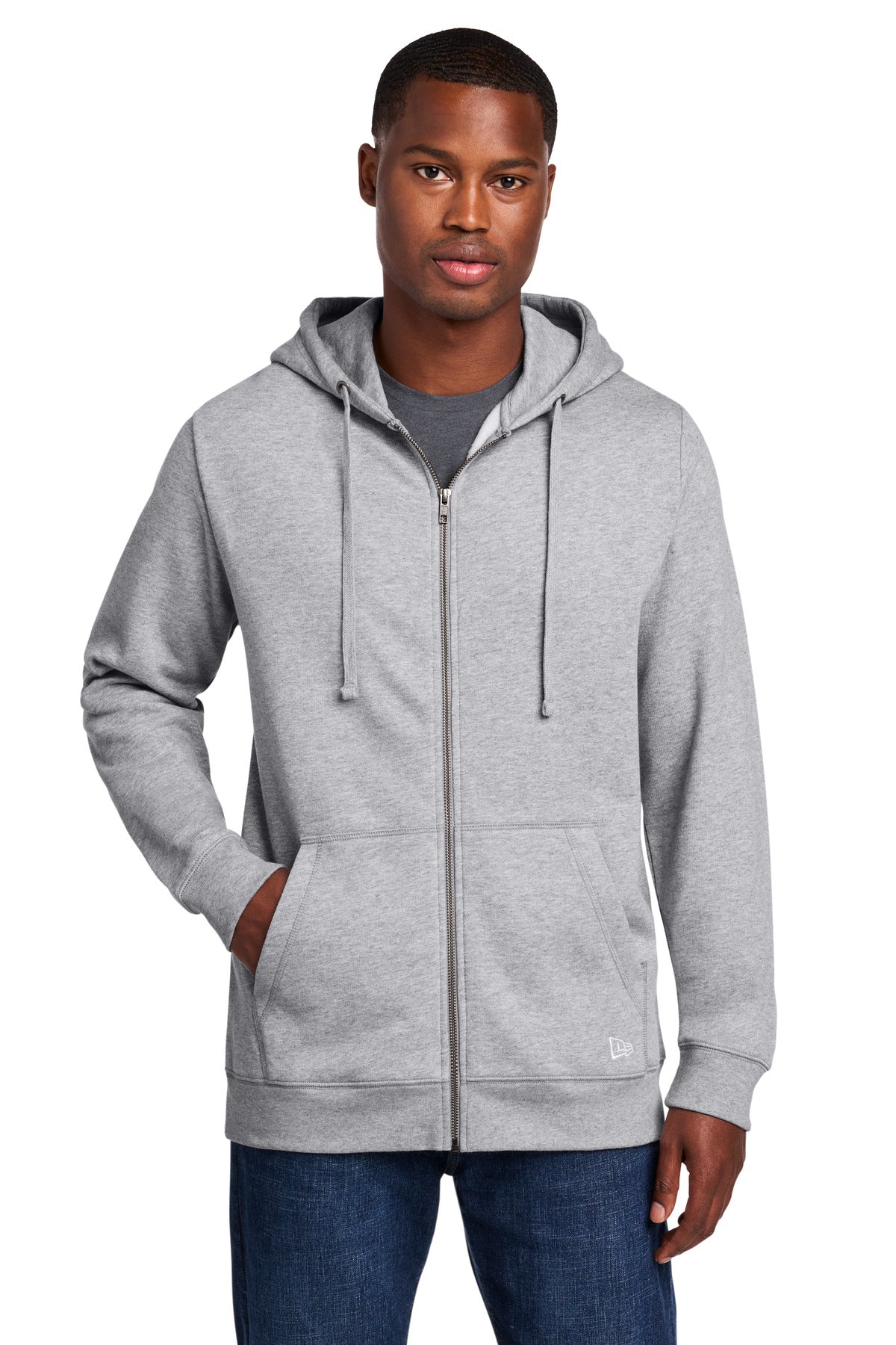 New Era® Comeback Fleece Full-Zip Hoodie NEA551 - Athletic Heather - 2XL