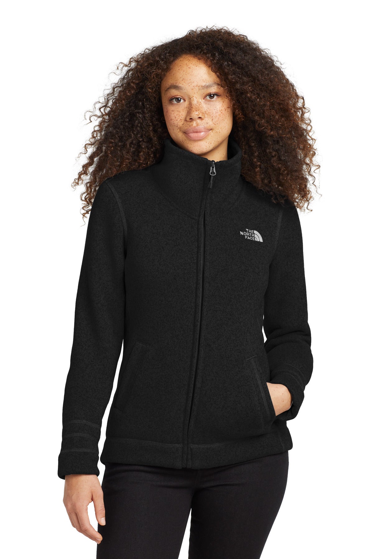 The North Face ® Women's Sweater Fleece Jacket. NF0A3LH8 - TNF Black Heather - 2XL