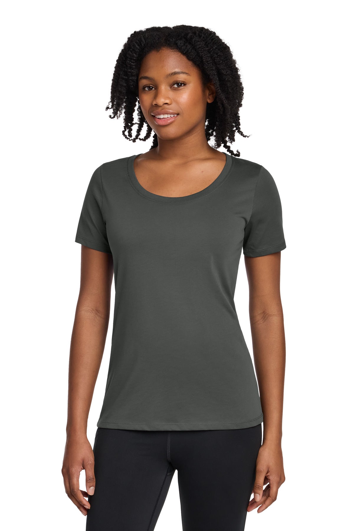 Nike Women's Dri-FIT Cotton/Poly Scoop Neck Tee. NKBQ5234 - Anthracite - 2XL