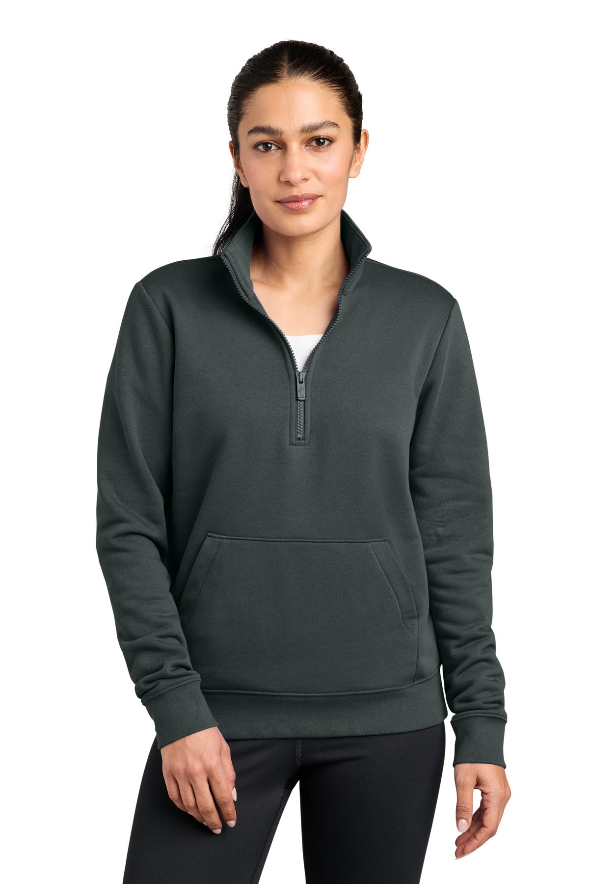 Nike Women's Club Fleece Sleeve Swoosh 1/2-Zip NKDX6720 - Anthracite - 2XL