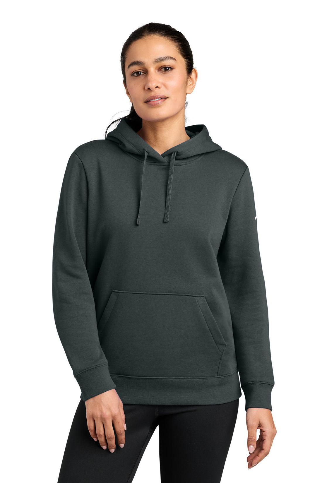 Nike Women's Club Fleece Sleeve Swoosh Pullover Hoodie NKFD9889 - Anthracite - 2XL