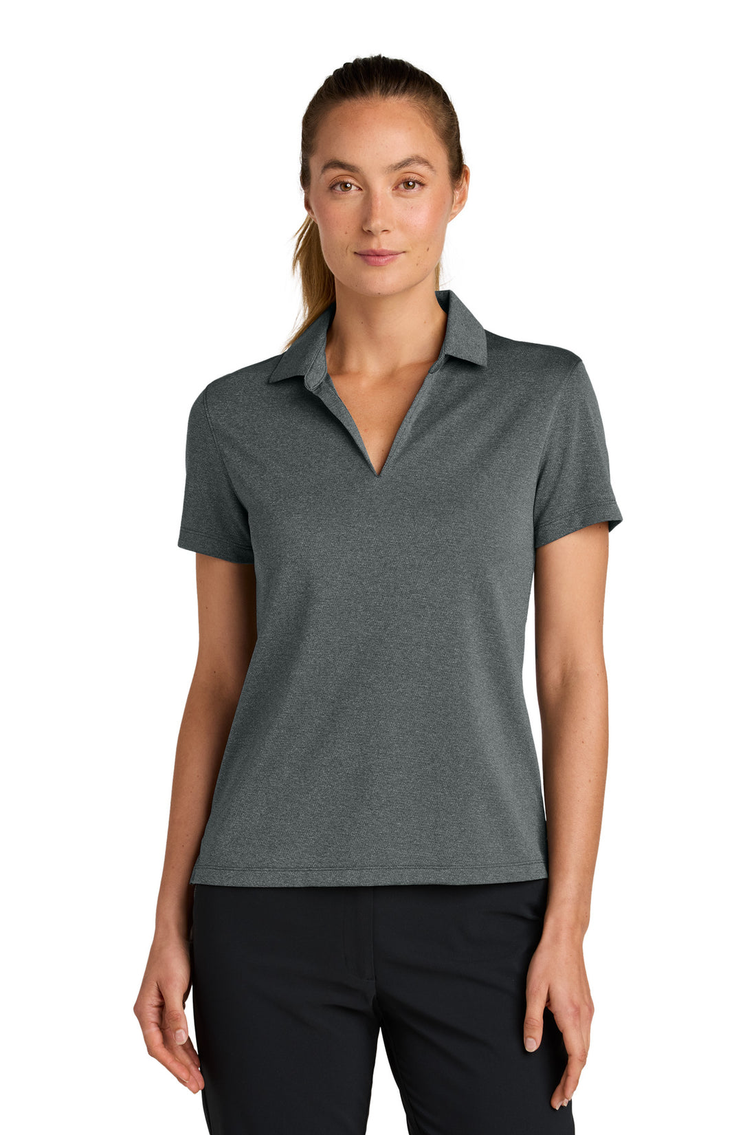 Nike Women's Dri-FIT Smooth Heather Polo NKFQ4793 - Anthracite Heather - 2XL