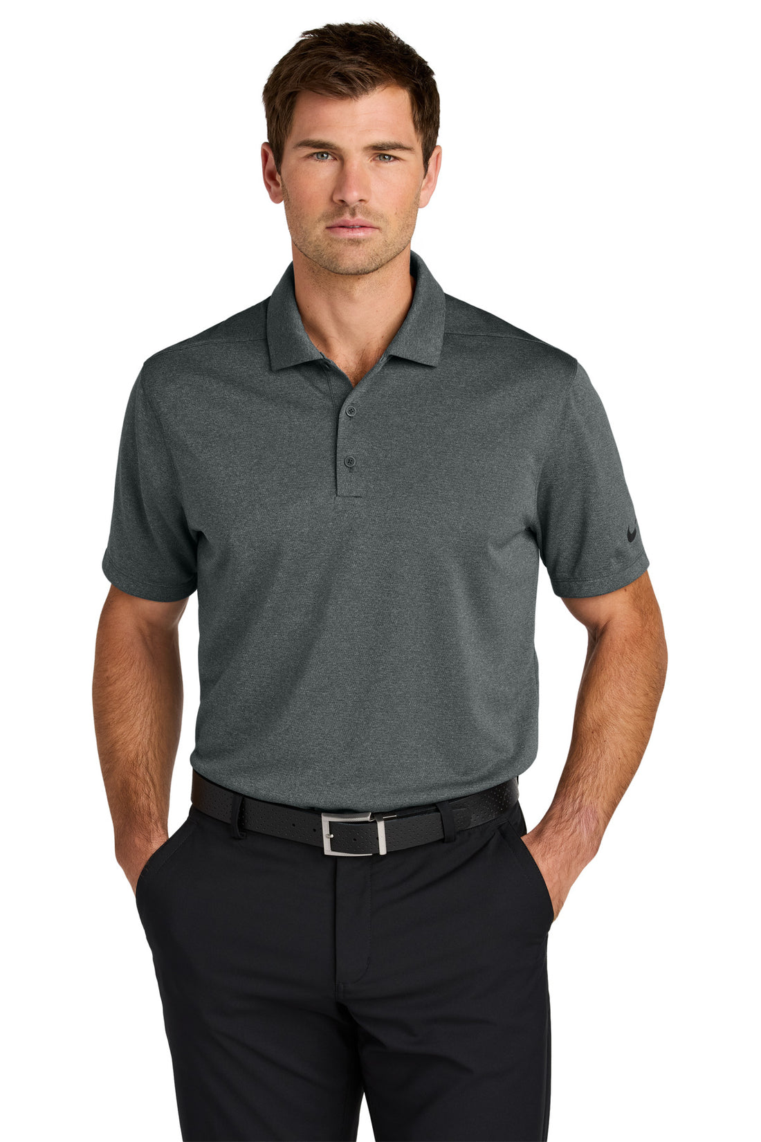 Nike Dri-FIT Smooth Heather Polo NKFQ4794 - Anthracite Heather - 2XL