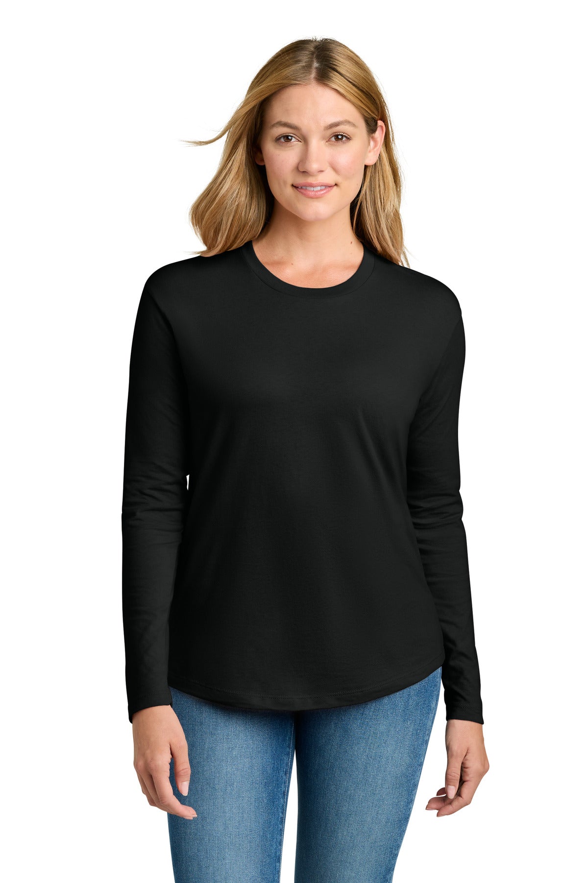 Next Level Apparel® Women's Cotton Relaxed Long Sleeve Tee NL3911 - Black - 2XL