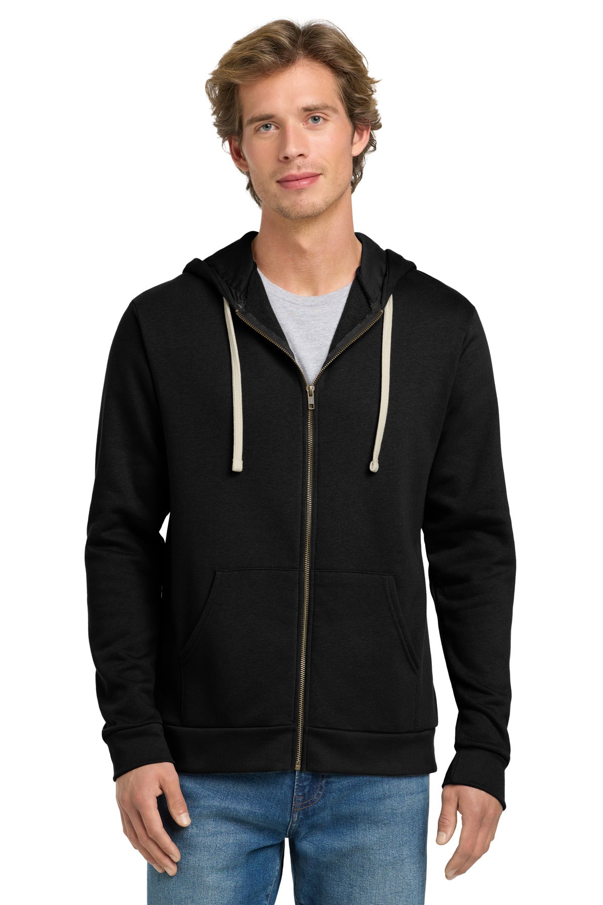 Next Level Apparel® Adult Santa Barbara Zip Hoodie. NL9602 - Black - 2XL