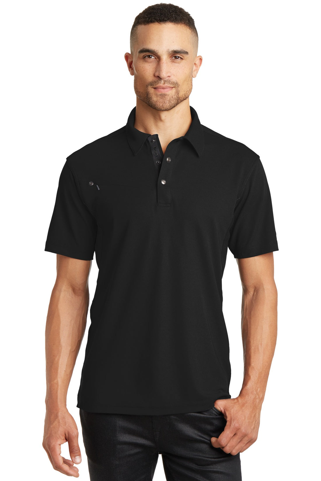 OGIO® - Accelerator Polo. OG102 - Blacktop/ Blacktop - 2XL