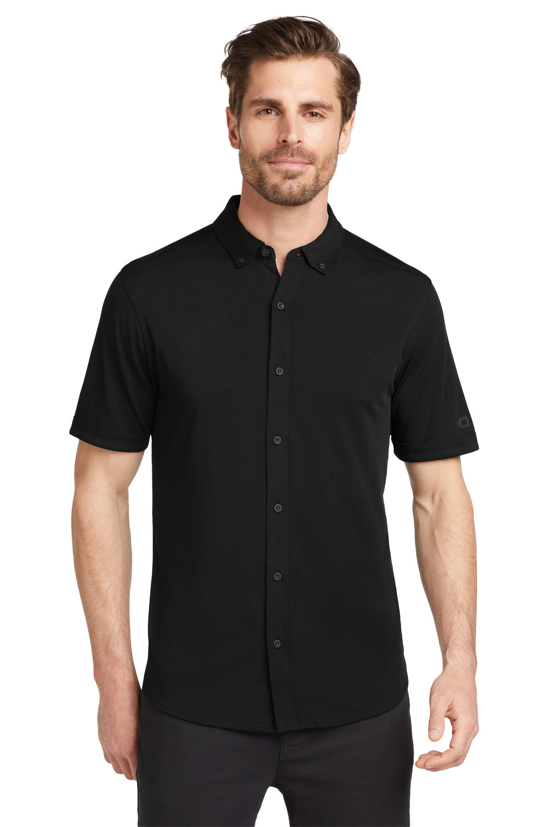OGIO ® Gravitate Full-Button Polo. OG141 - Blacktop - 2XL