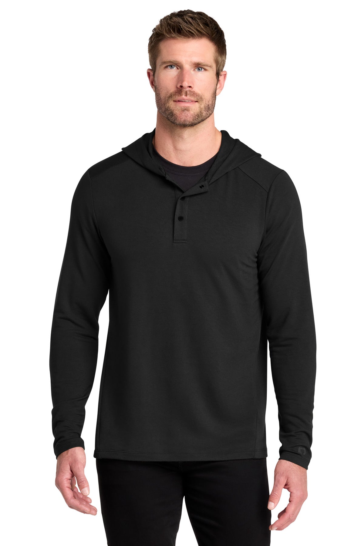 OGIO® Luuma Flex Hooded Henley OG826 - Blacktop - 2XL