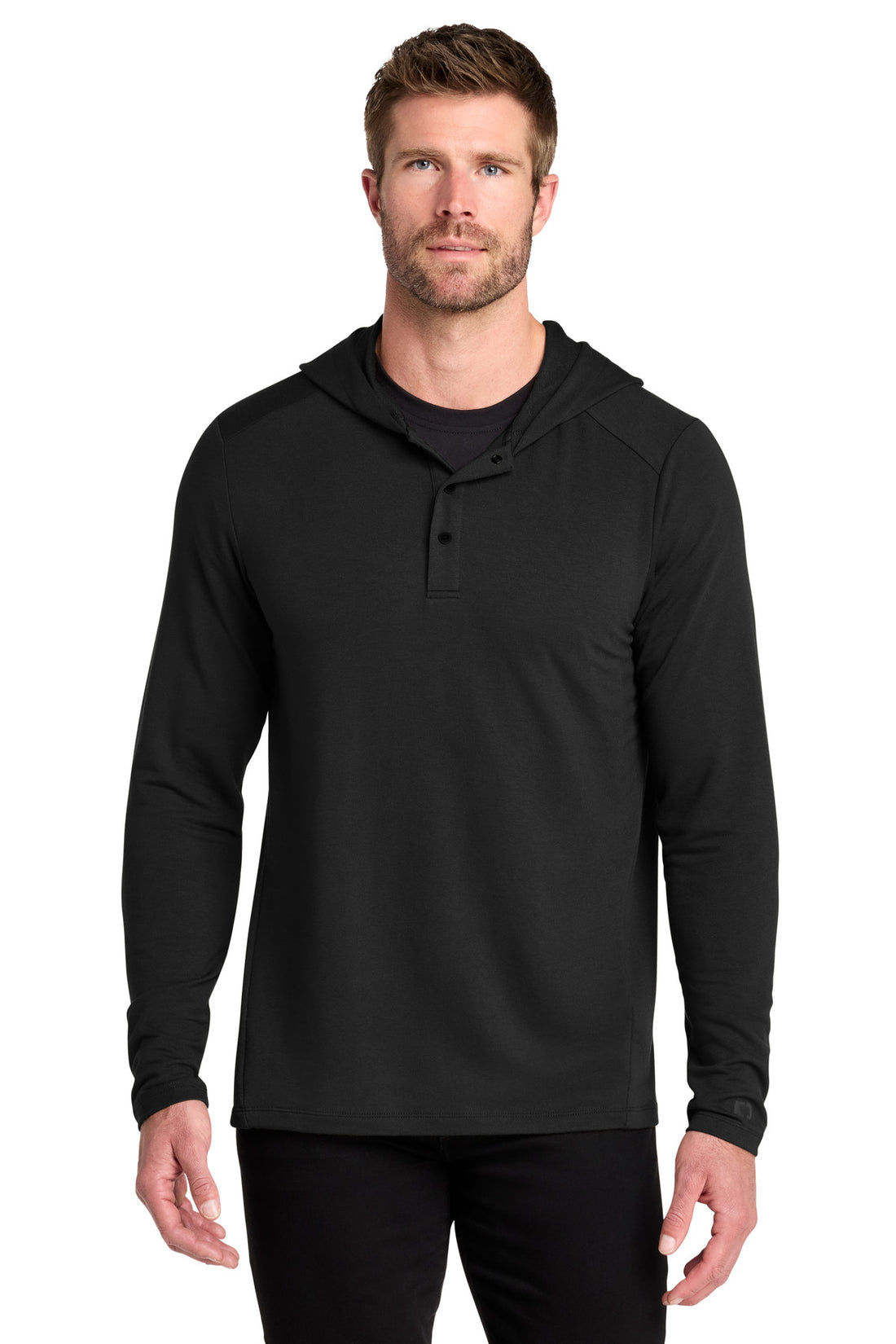 OGIO® Luuma Flex Hooded Henley OG826 - Blacktop - 2XL
