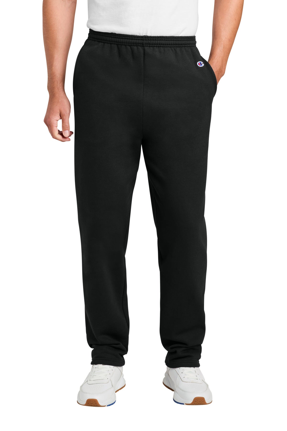 Champion® Powerblend® Open Bottom Sweatpant P800 - Black - 2XL