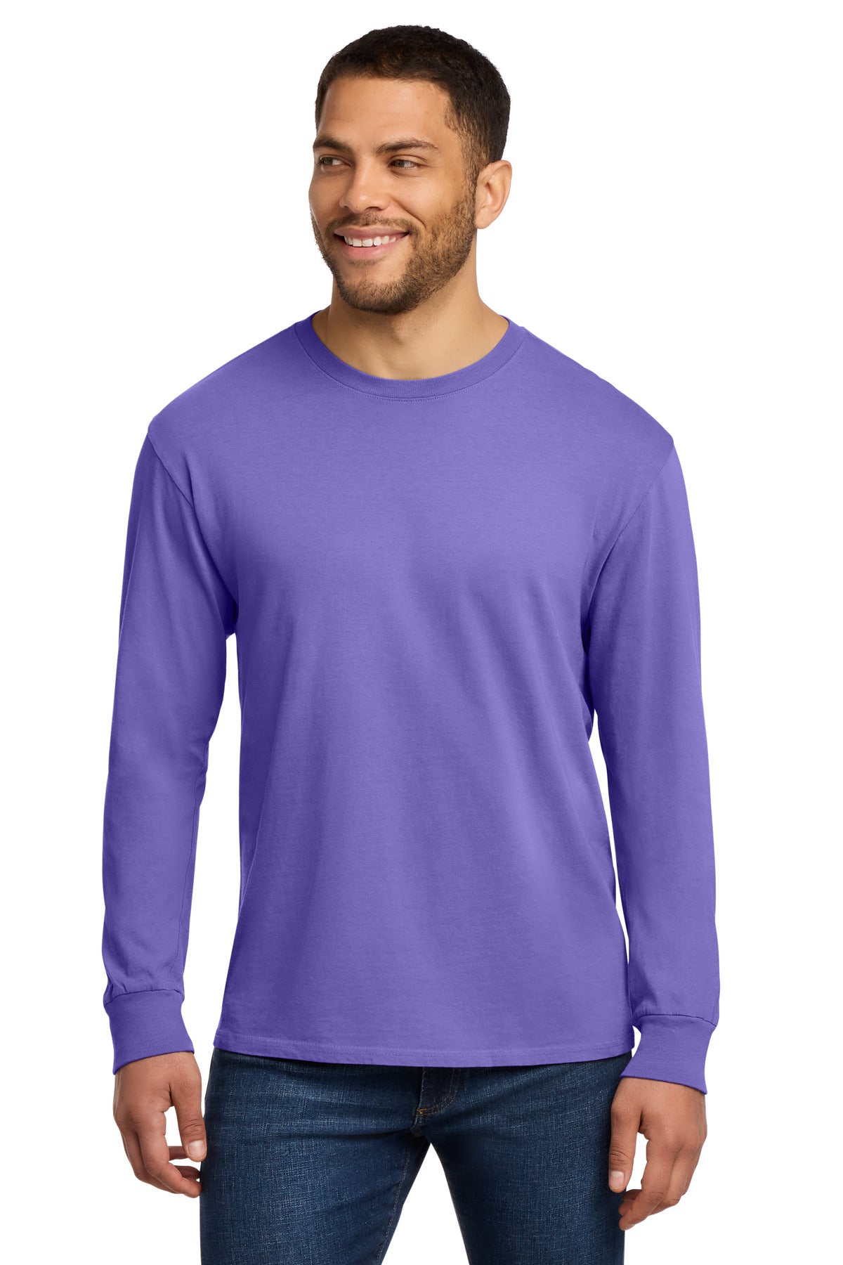 Port & Co® Beach Wash® Garment-Dyed Long Sleeve Tee PC099LS - Amethyst - 2XL