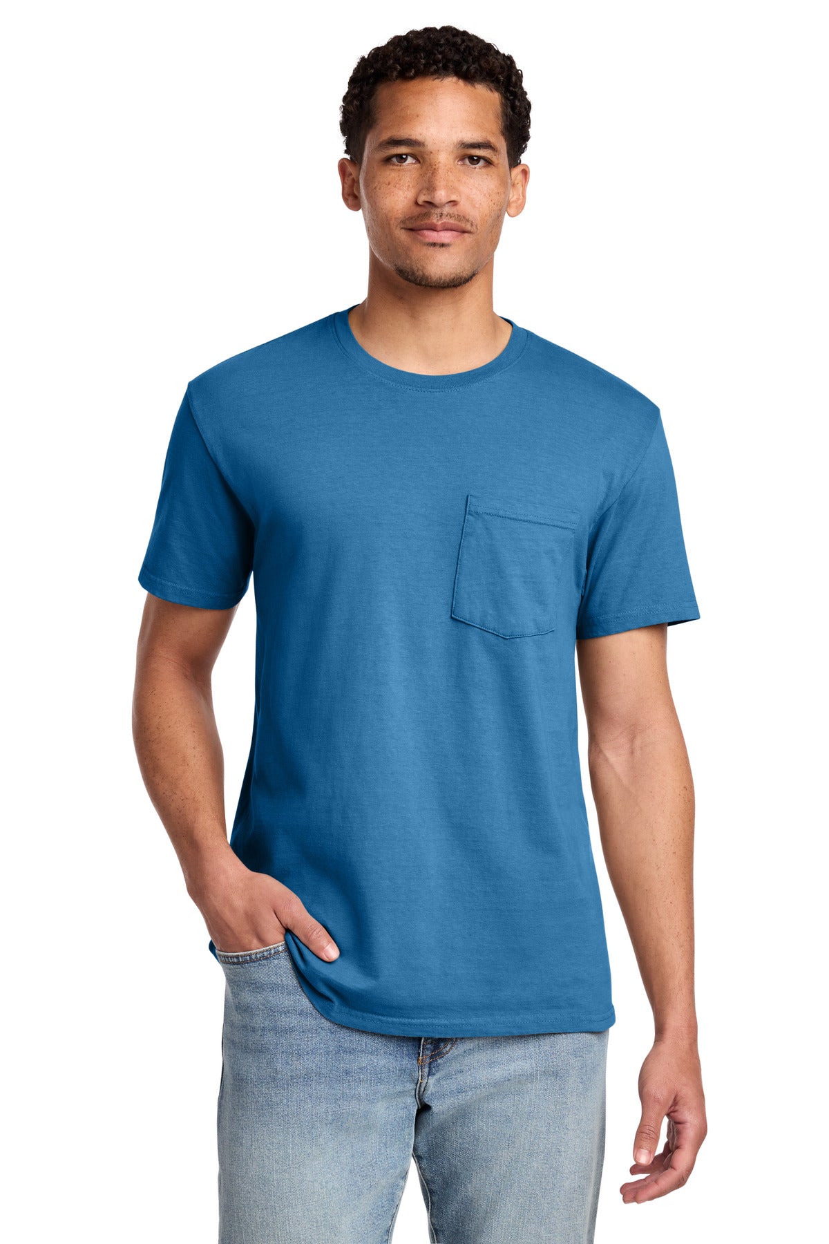 Port & Co® Beach Wash® Garment-Dyed Pocket Tee.  PC099P - Blue Moon - 2XL