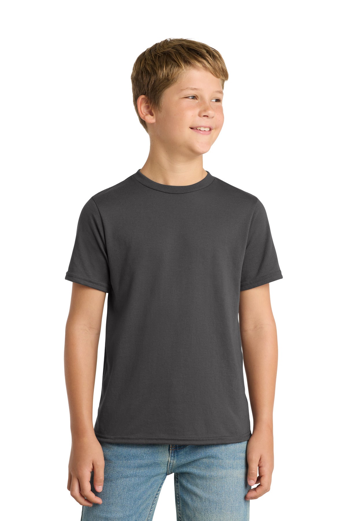 Port & Co® Youth Performance Blend Tee. PC381Y - Charcoal - XS