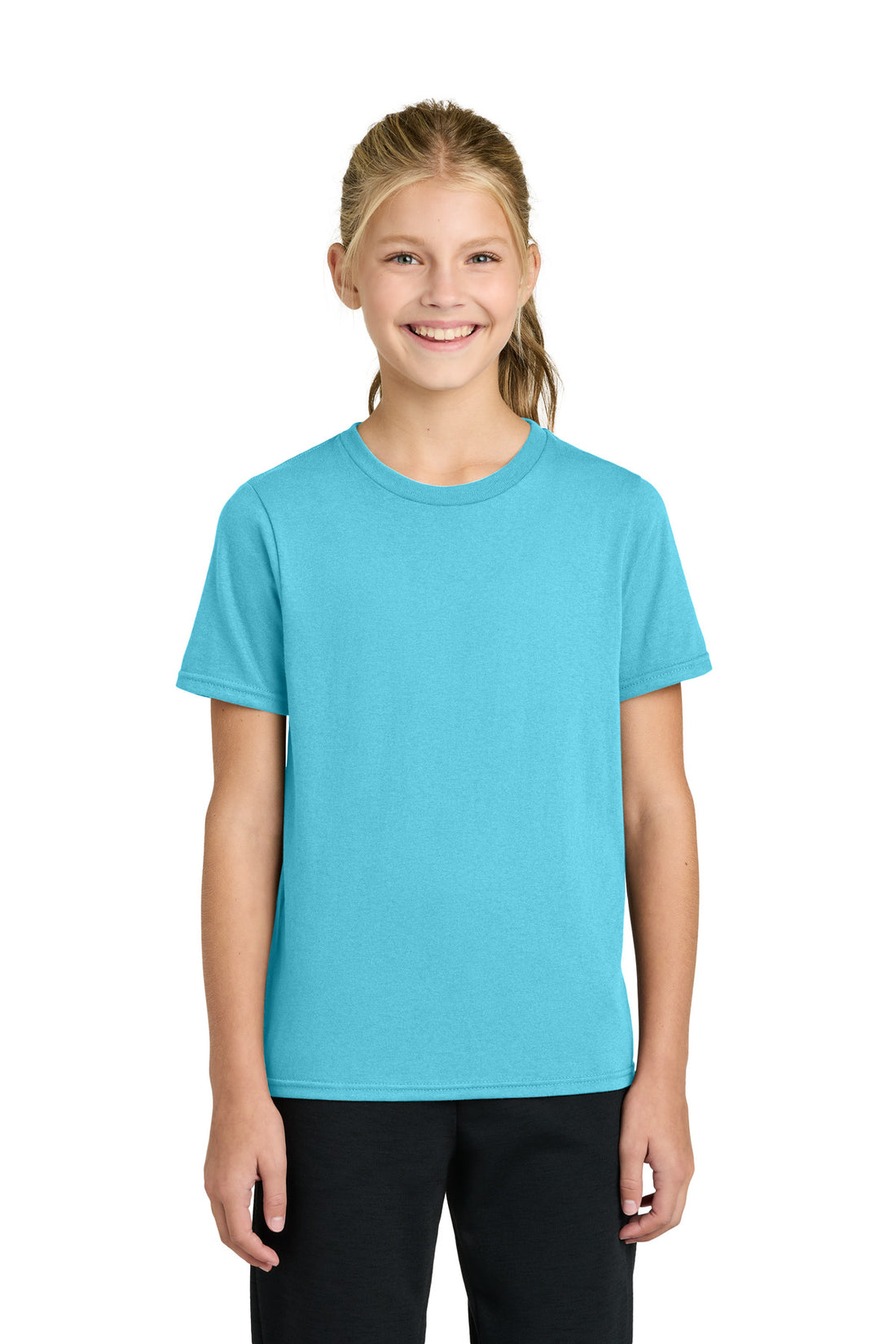 Port & Co® Youth Easy Cotton Tee PC43Y - Aquatic Blue - L
