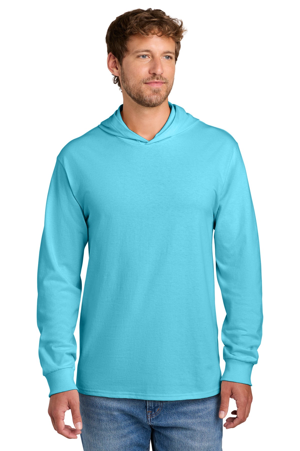 Port & Co® Core Cotton Pullover Hooded Tee PC54H - Aquatic Blue - 2XL