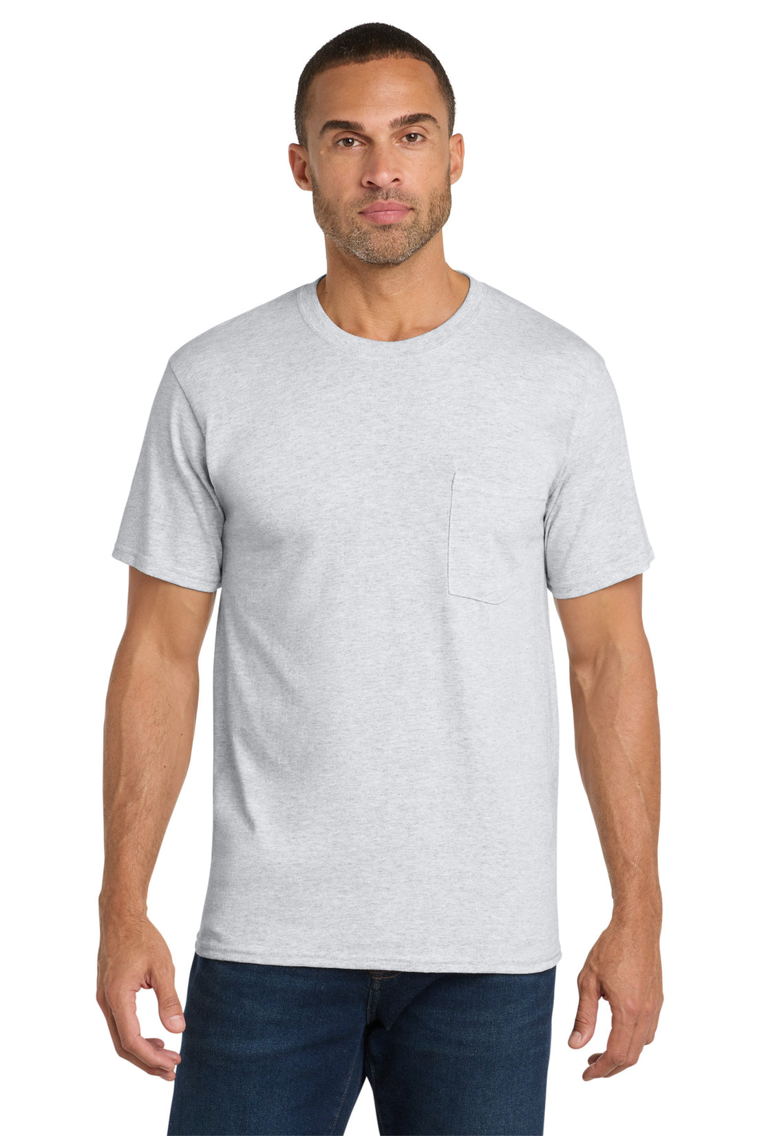 Port & Co® Core Cotton Pocket Tee. PC54P - Ash - 2XL