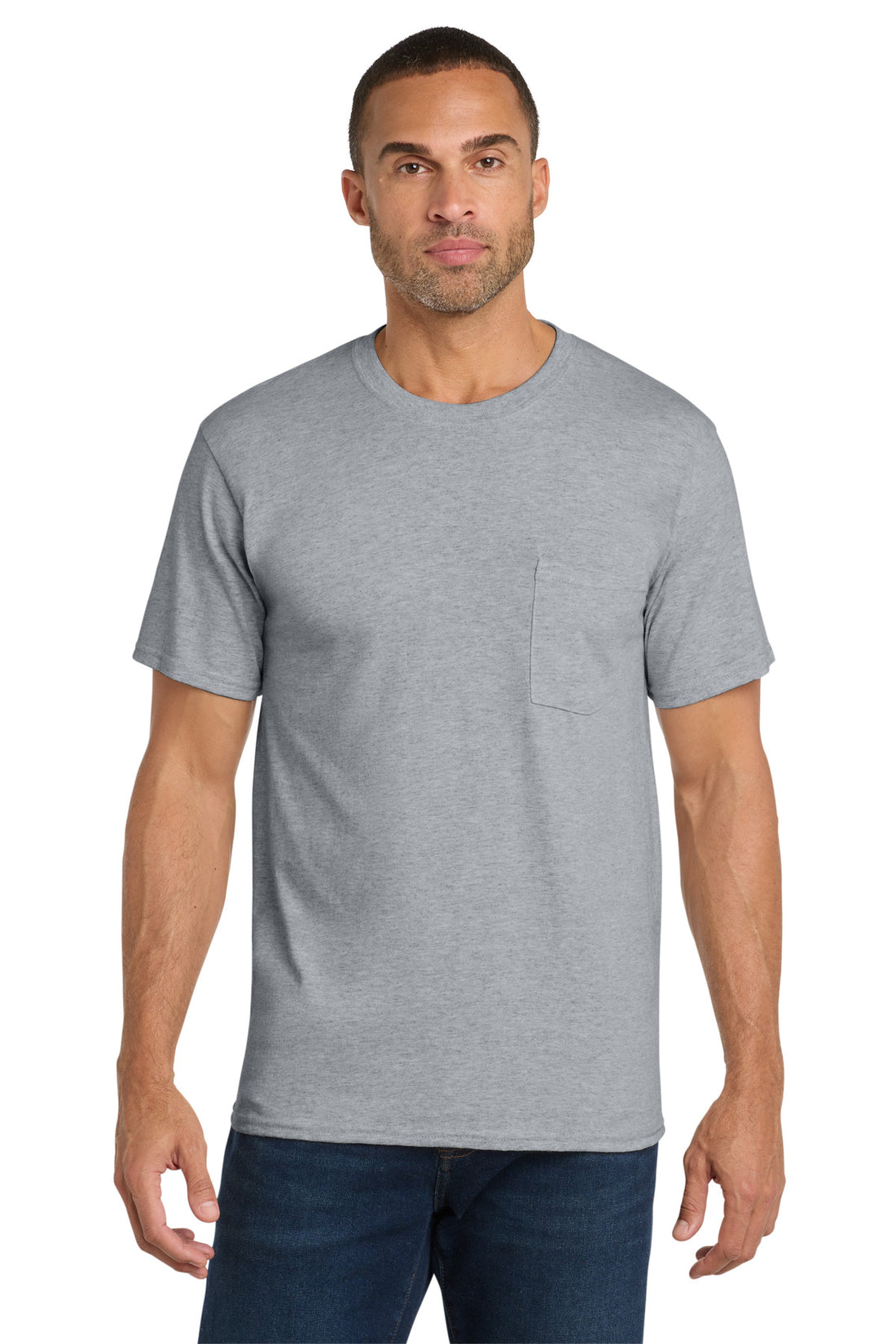 Port & Co® Core Cotton Pocket Tee. PC54P