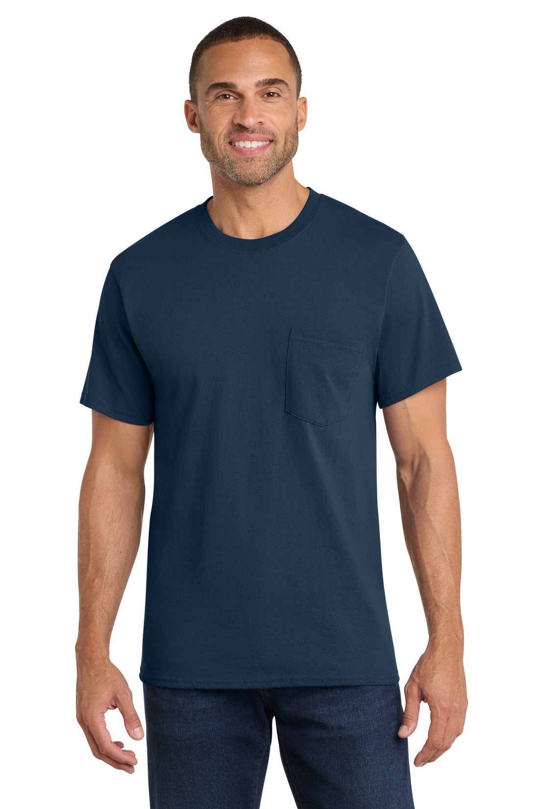 Port & Co® Core Cotton Pocket Tee. PC54P