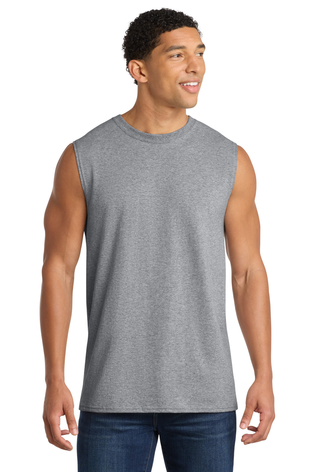 Port & Co® Core Cotton Sleeveless Tee. PC54SL - Athletic Heather - 2XL