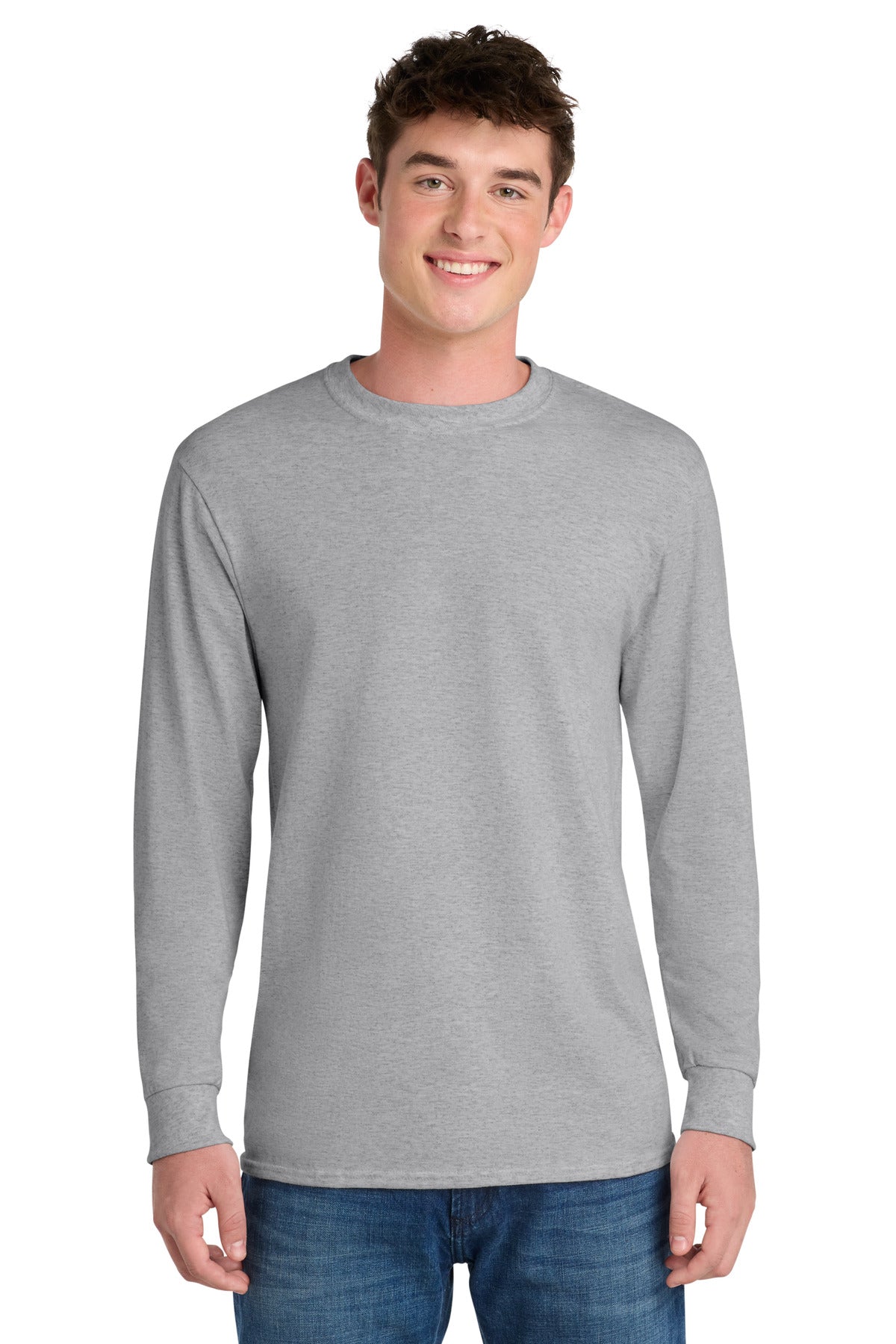 Port & Co® Tall Long Sleeve Core Blend Tee. PC55LST - Ash - 2XLT