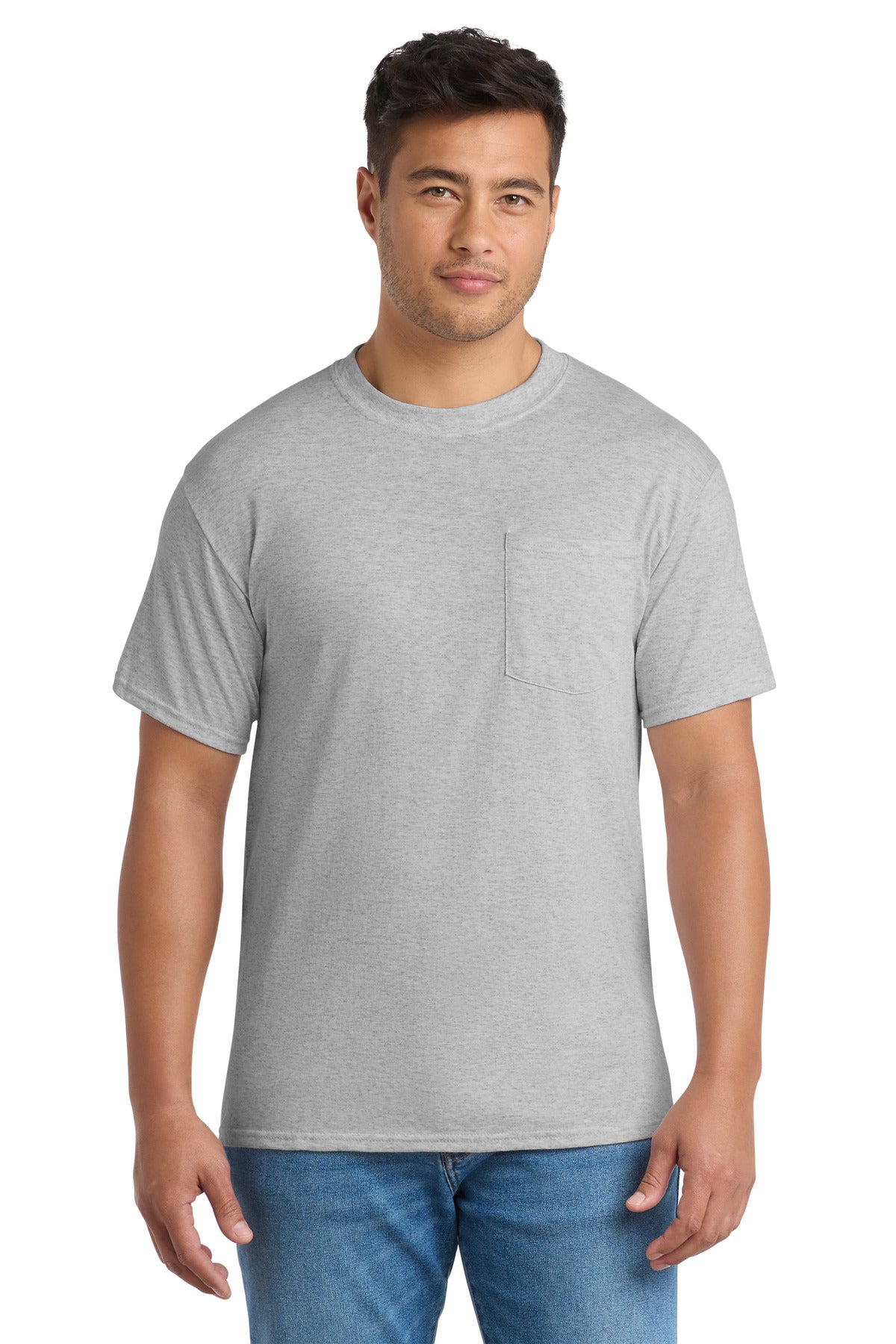Port & Co® Tall Core Blend Pocket Tee. PC55PT - Ash - 2XLT