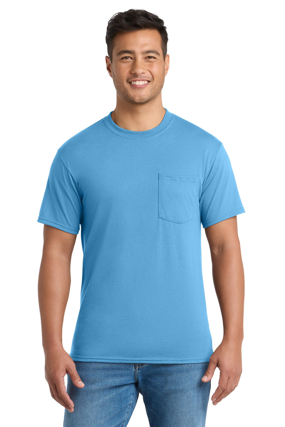 Port & Co® Core Blend Pocket Tee. PC55P - Aquatic Blue - 2XL