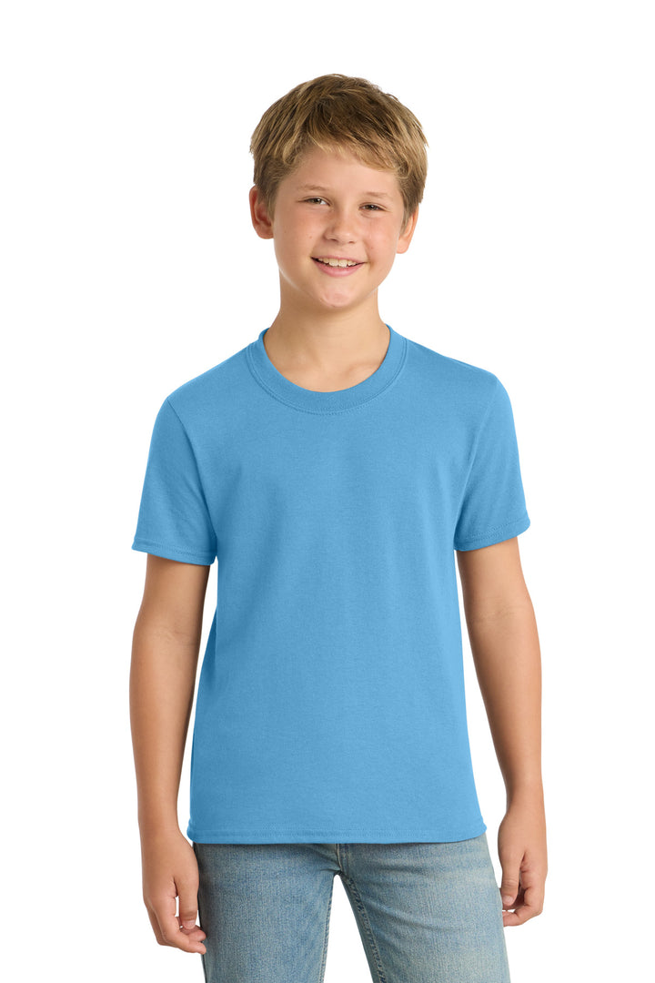 Port & Co® Youth Core Blend Tee.  PC55Y - Aquatic Blue - XS