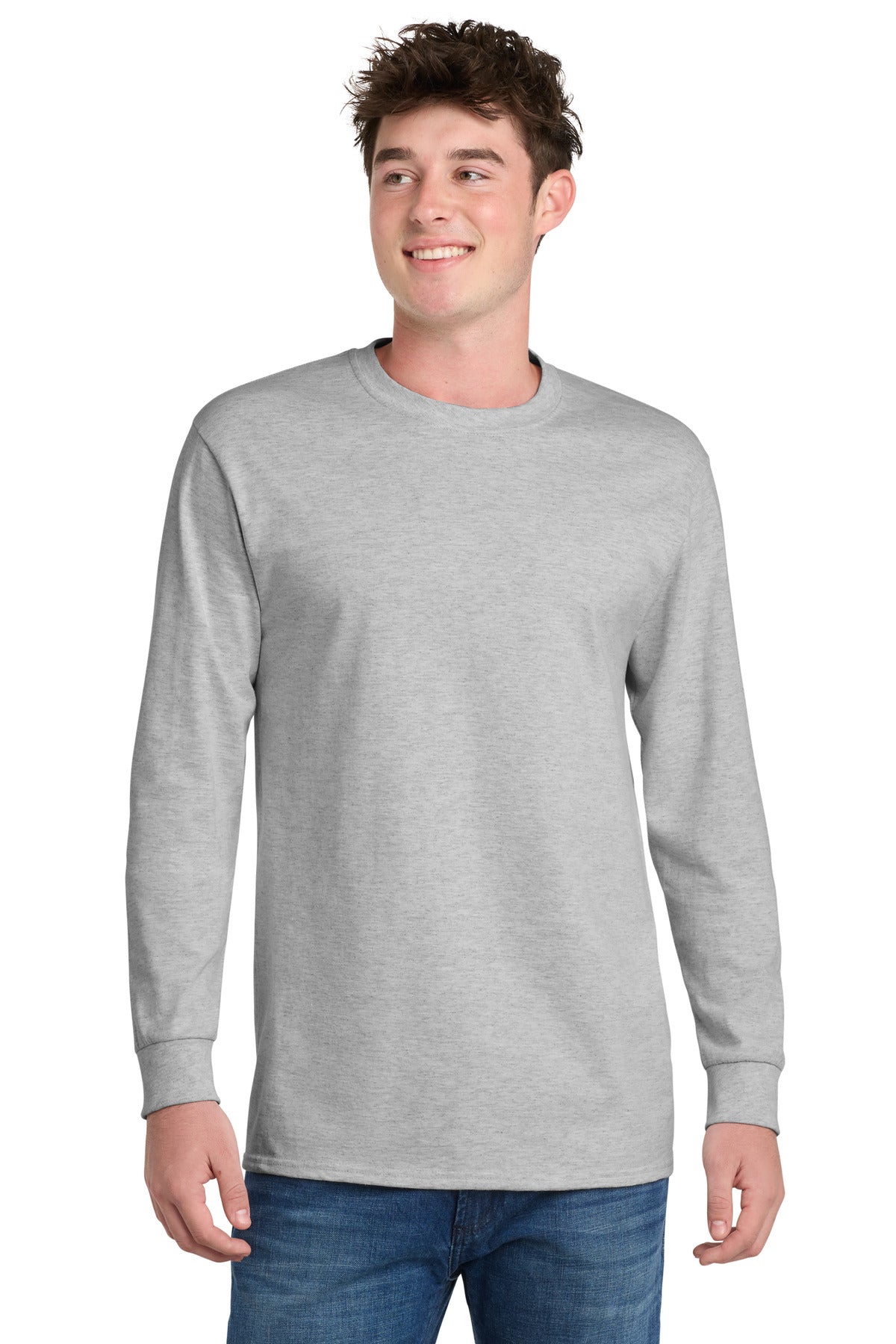 Port & Co® Tall Long Sleeve Essential Tee. PC61LST - Ash - 2XLT