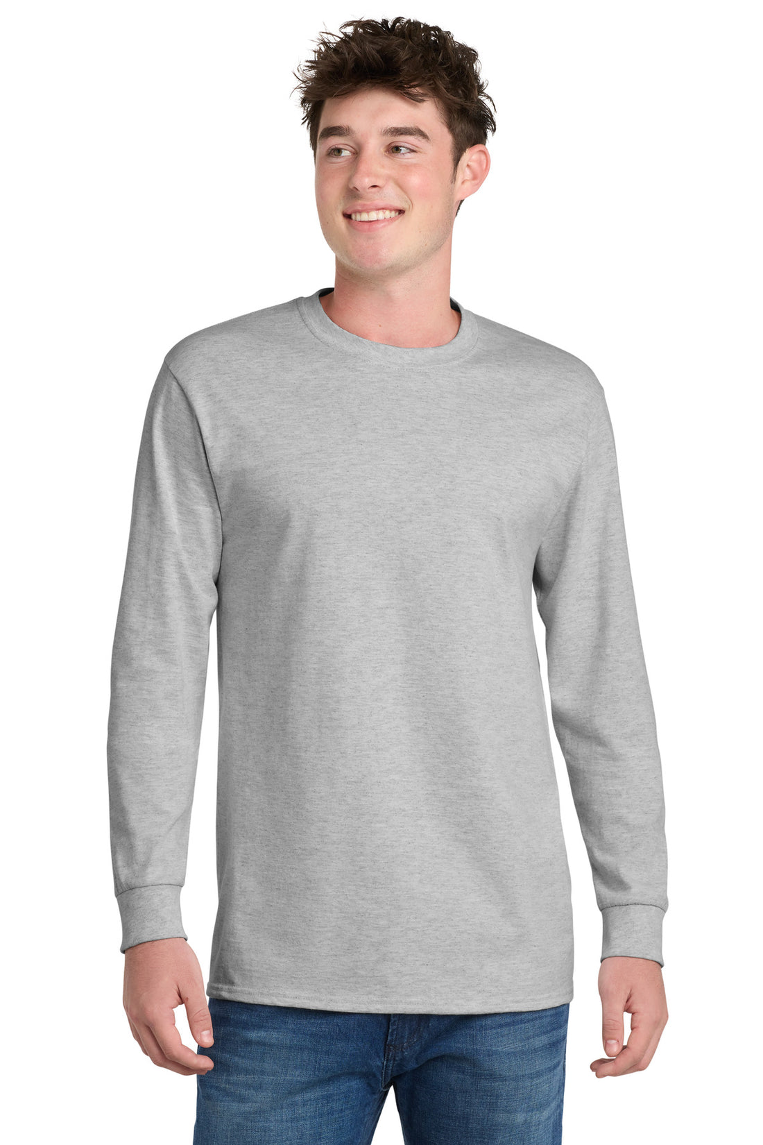 Port & Co® Tall Long Sleeve Essential Tee. PC61LST - Ash - 2XLT