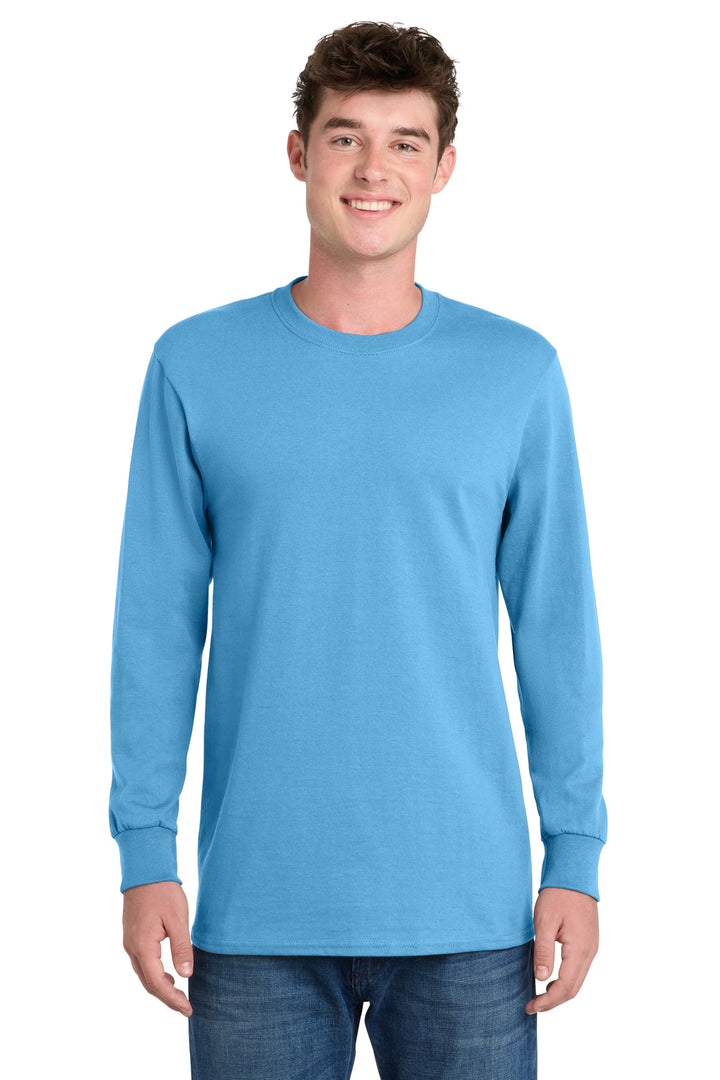Port & Co® Long Sleeve Essential Tee. PC61LS - Aquatic Blue - 2XL