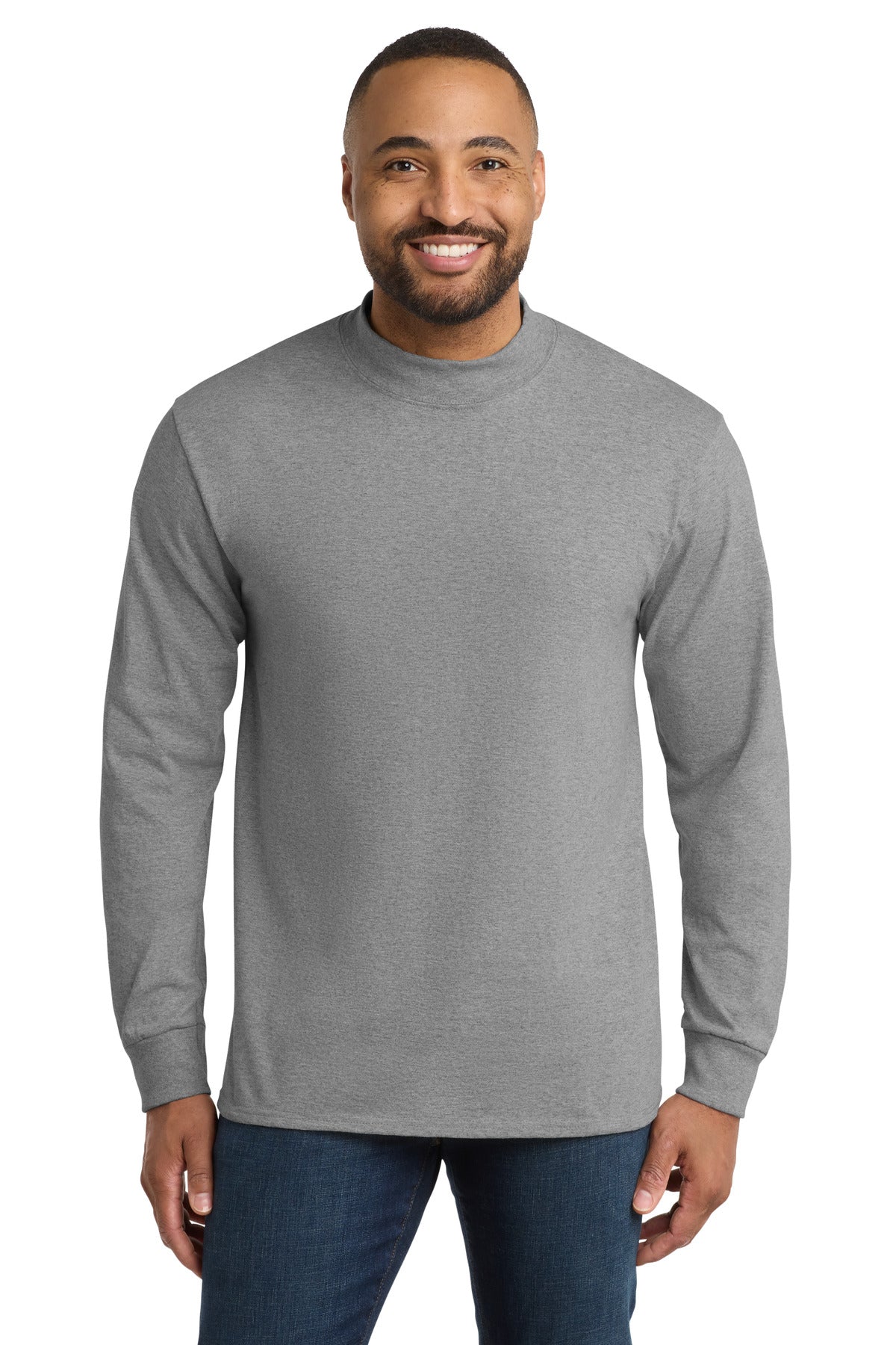 Port & Co® Essential Mock Turtleneck.  PC61M - Athletic Heather - 2XL