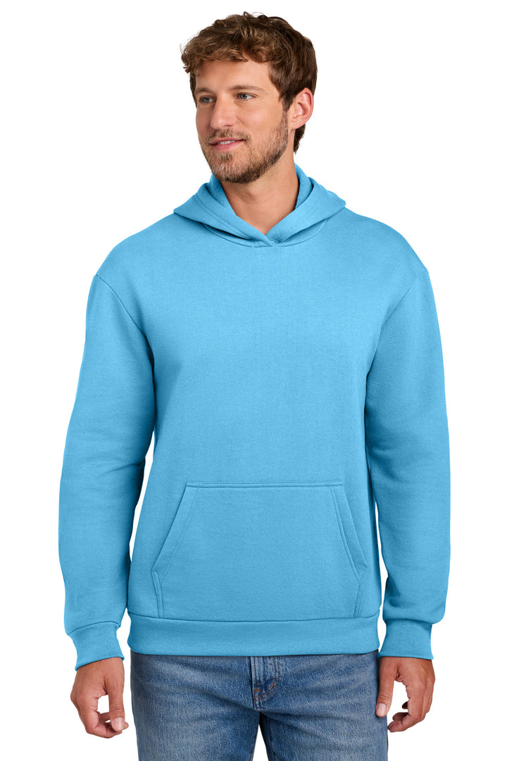 Port & Co® Easy Fleece Pullover Hooded Sweatshirt PC68H - Aquatic Blue - 2XL