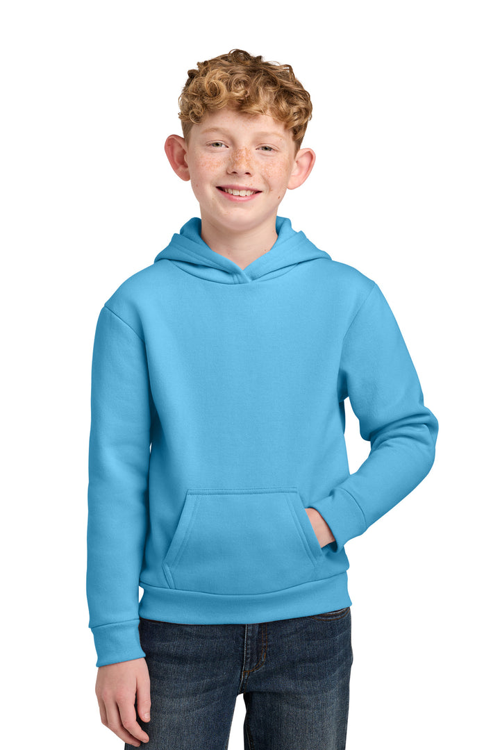 Port & Co® Youth Easy Fleece Pullover Hooded Sweatshirt PC68YH - Aquatic Blue - L