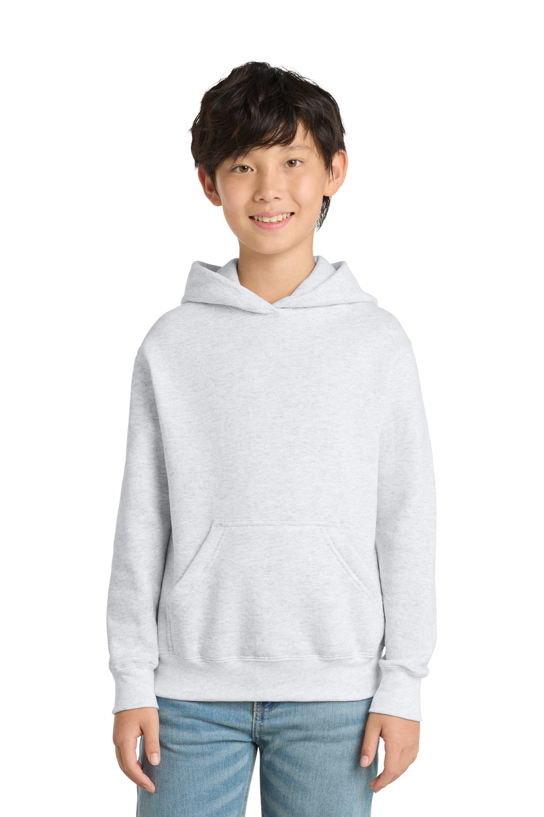 Port & Co® Youth Core Fleece Pullover Hooded Sweatshirt PC78YH - Ash - L