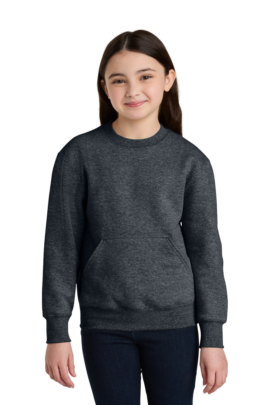 Port & Co® Youth Core Fleece Crewneck Pocket Sweatshirt PC78YPKT