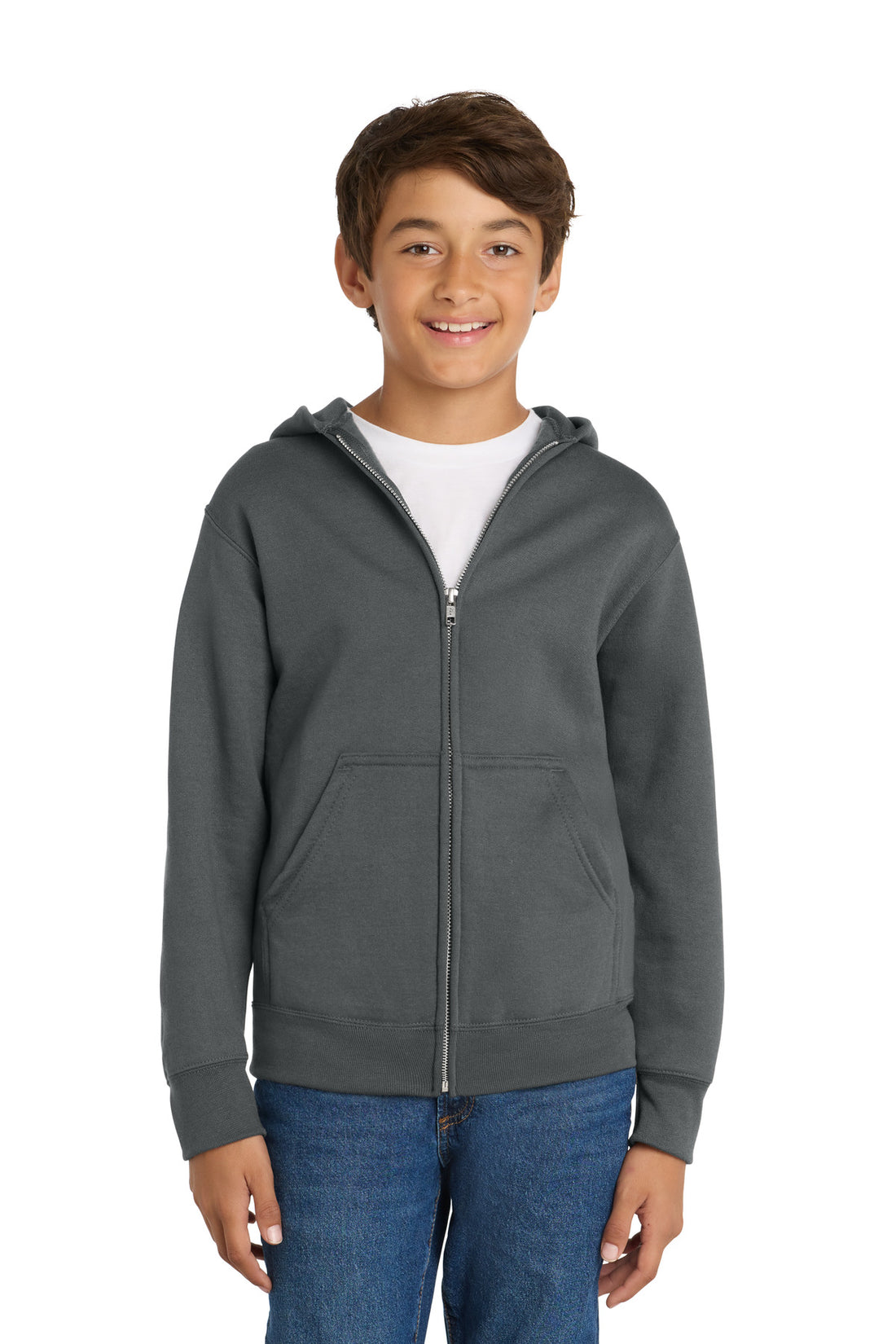 Port & Co® Youth Core Fleece Full-Zip Hooded Sweatshirt PC78YZH