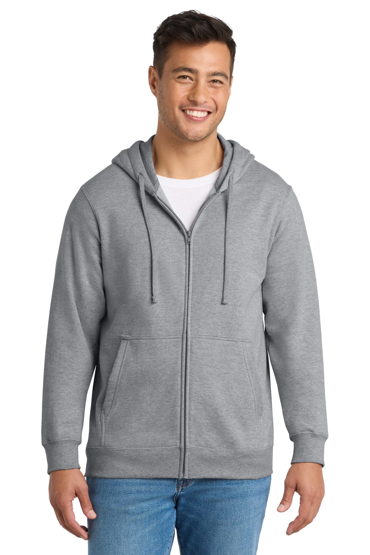 Port & Co® Fan Favorite Fleece Full-Zip Hooded Sweatshirt. PC850ZH - Athletic Heather - 2XL