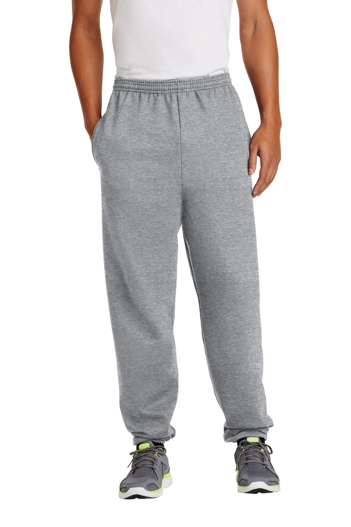 Port & Co® Essential Fleece Sweatpant with Pockets.  PC90P - Athletic Heather - 2XL