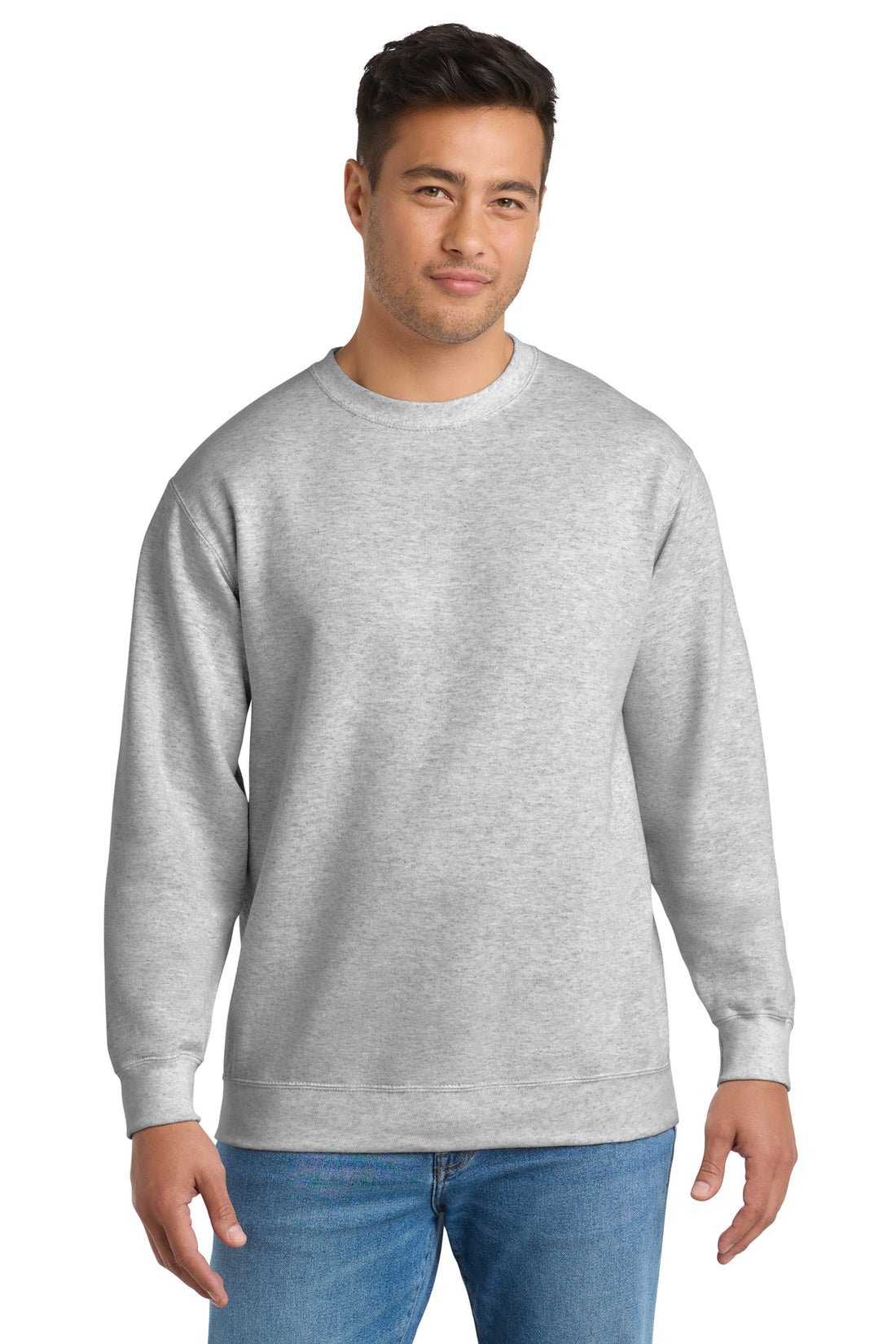 Port & Co® Tall Essential Fleece Crewneck Sweatshirt. PC90T - Ash - 2XLT