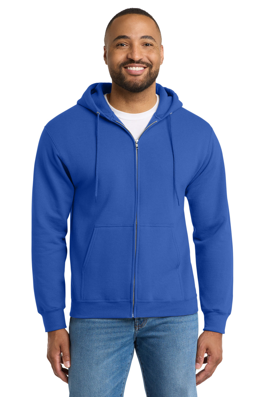 Port & Co® Tall Essential Fleece Full-Zip Hooded Sweatshirt. PC90ZHT