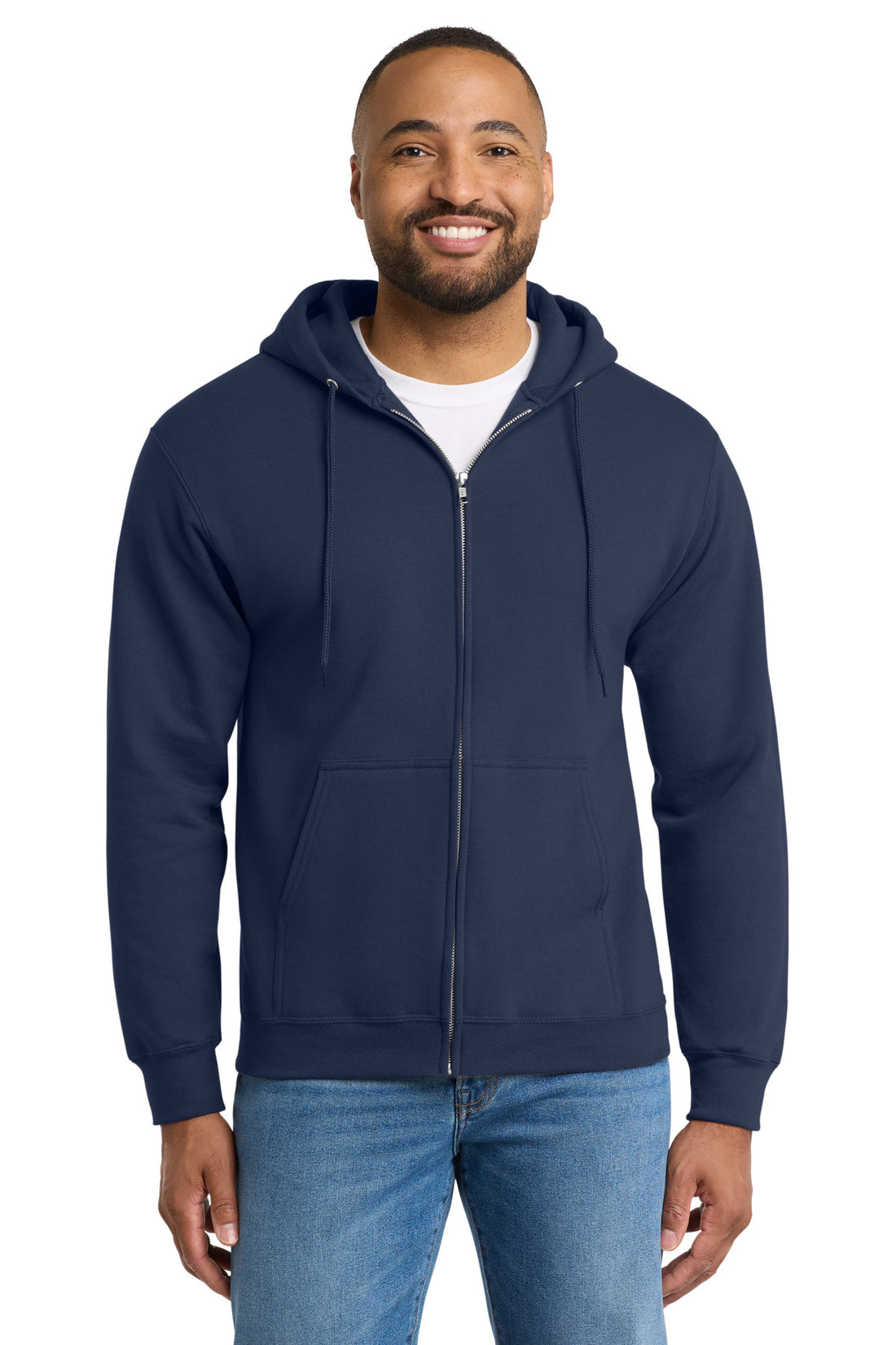 Port & Co® Essential Fleece Full-Zip Hooded Sweatshirt.  PC90ZH