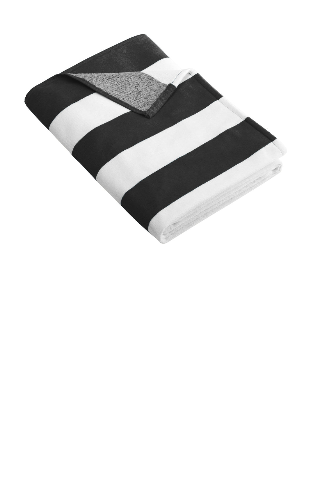 Port Authority® Cabana Stripe Beach Towel. PT43 - Black - OSFA