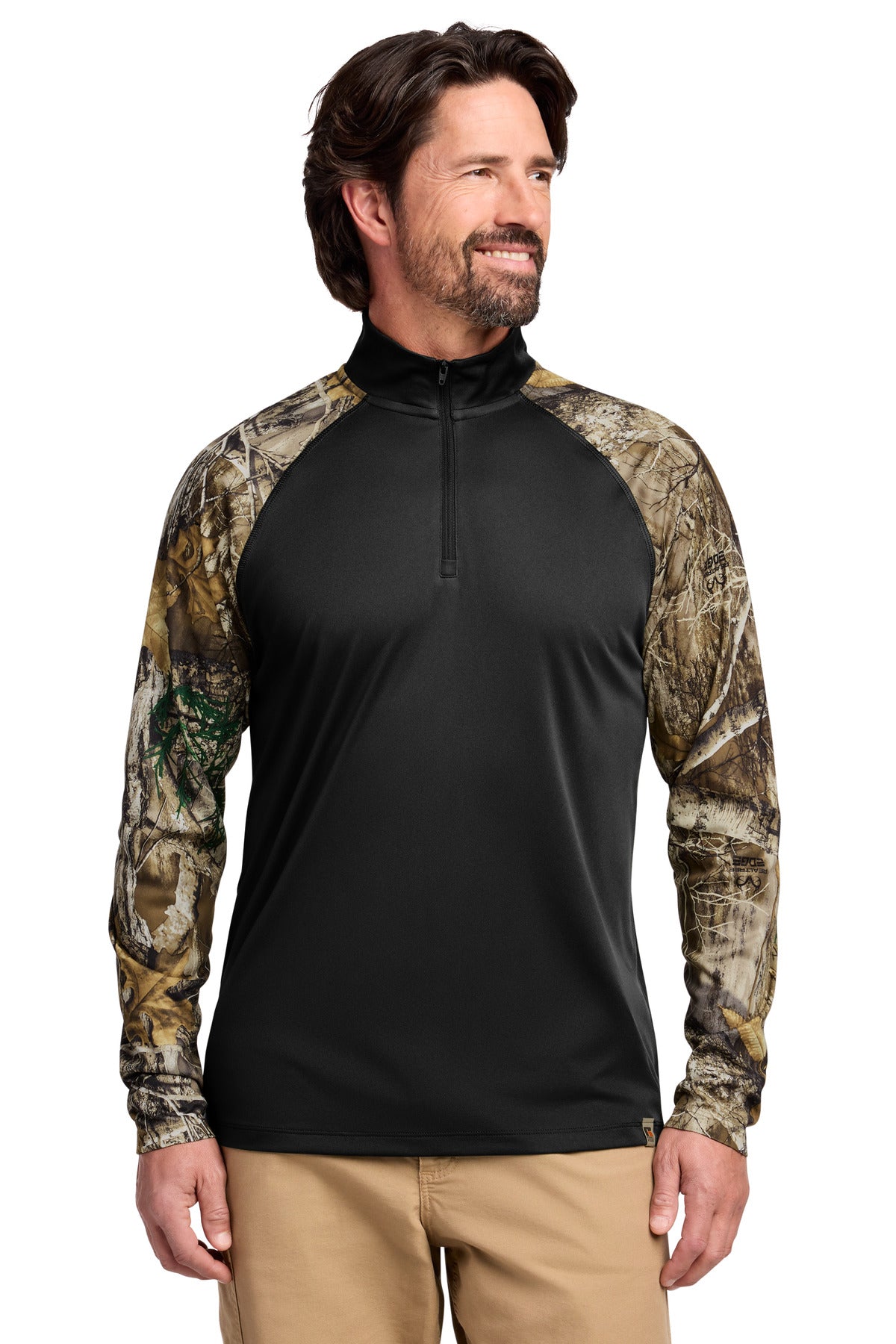 Russell Outdoors Realtree® Colorblock Performance 1/4-Zip RU152 - Black/ Realtree Edge - 2XL
