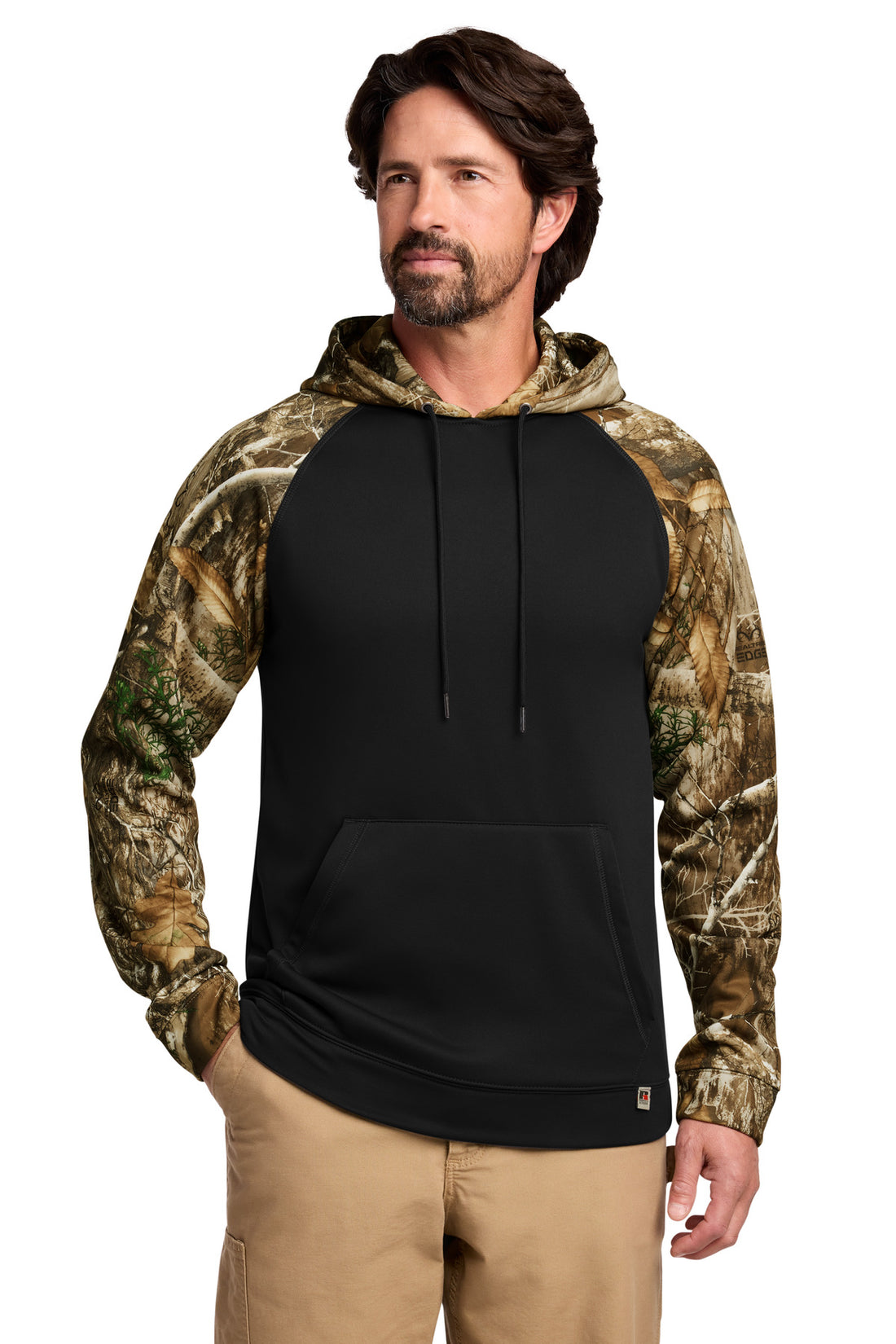 Russell Outdoors Realtree® Performance Colorblock Pullover Hoodie RU451 - Black/ Realtree Edge - 2XL