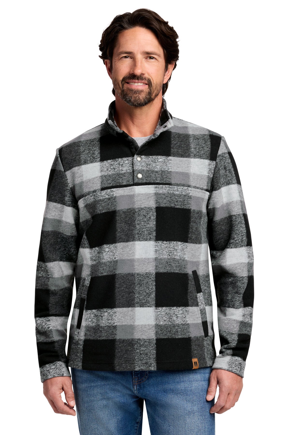 Russell Outdoors Basin Snap Pullover RU551 RU551 - Deep Black Plaid - 2XL