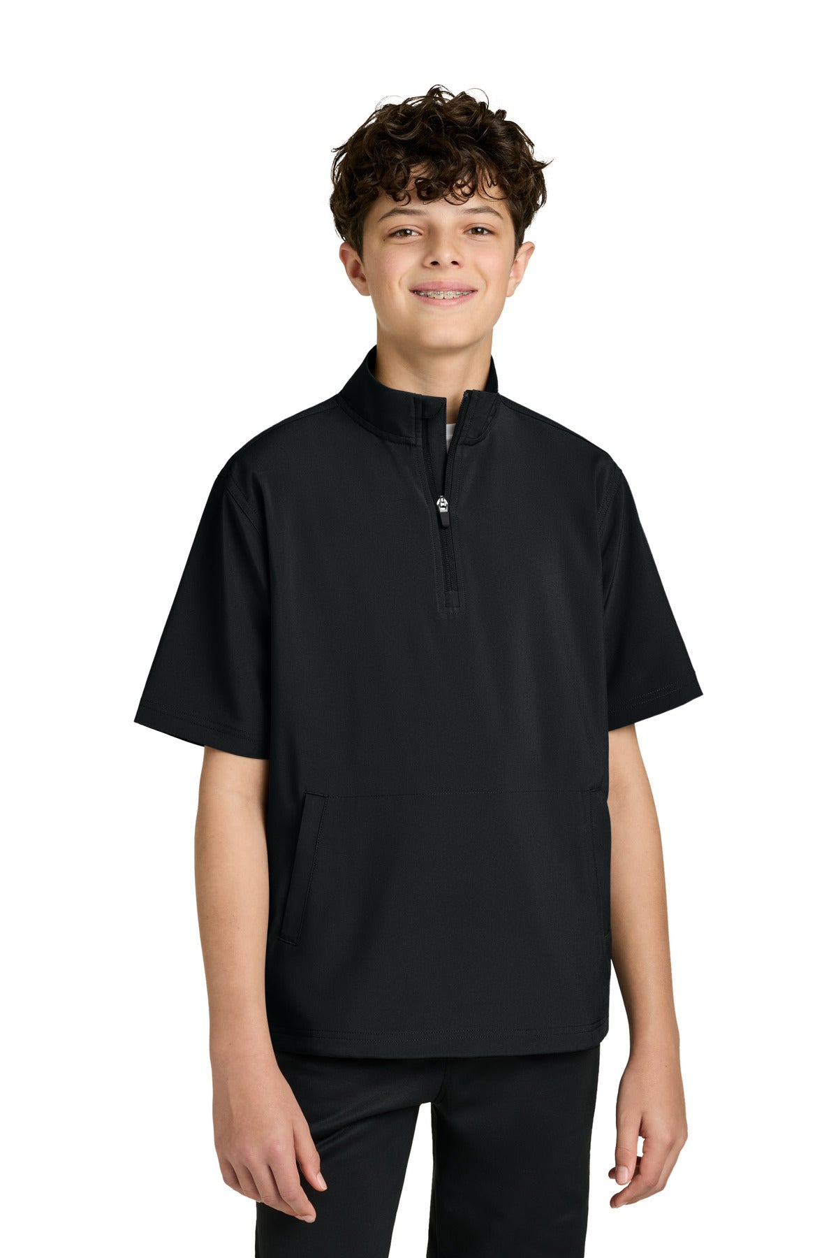 Richardson Youth Barrage Wind Shirt RY7400SSQ - Black - L