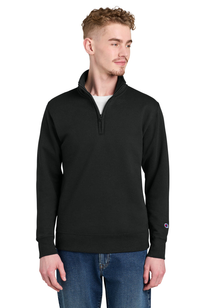 Champion® Powerblend® 1/4-Zip Sweatshirt S450 - Black - 2XL