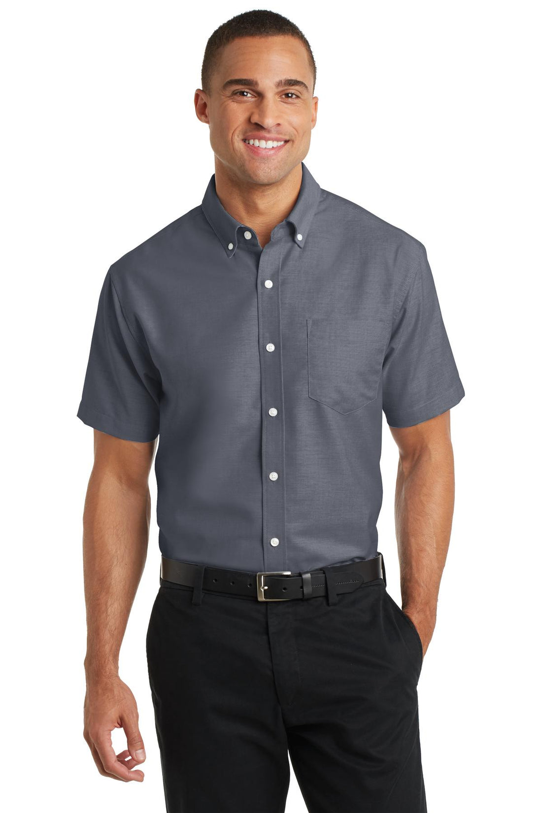 Port Authority® Short Sleeve SuperPro Oxford Shirt. S659 - Black - 2XL