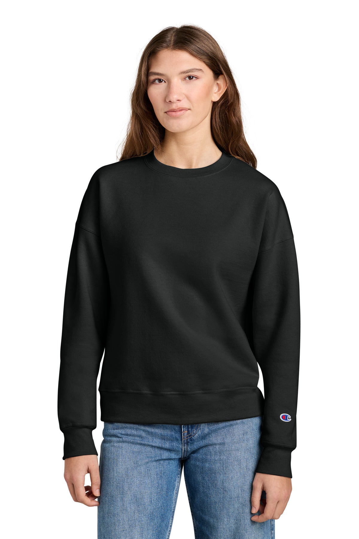 Champion® Women's Powerblend® Crewneck Sweatshirt SL650 - Black - 2XL