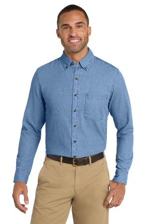 Port & Co® Long Sleeve Value Denim Shirt. SP10
